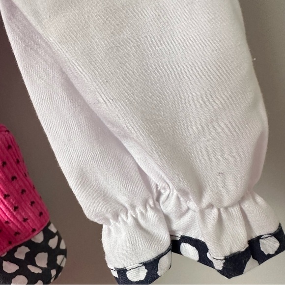 Vintage Small Steps 12 Months Girl Pink Corduroy Bow Dress Top 80s 90s - Picture 3 of 7